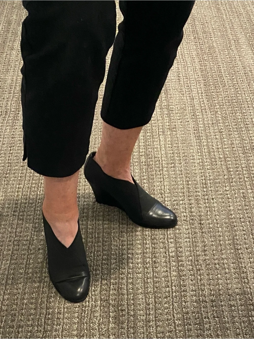 Donald J. Pliner Black Wedge Booties
